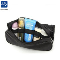 Compact hanging black foldable travel vanity bag,custom toiletry kit